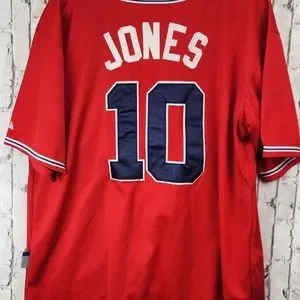 Shirts | Vintage 9s Majestic Mens Embroidered Atlanta Braves Jones